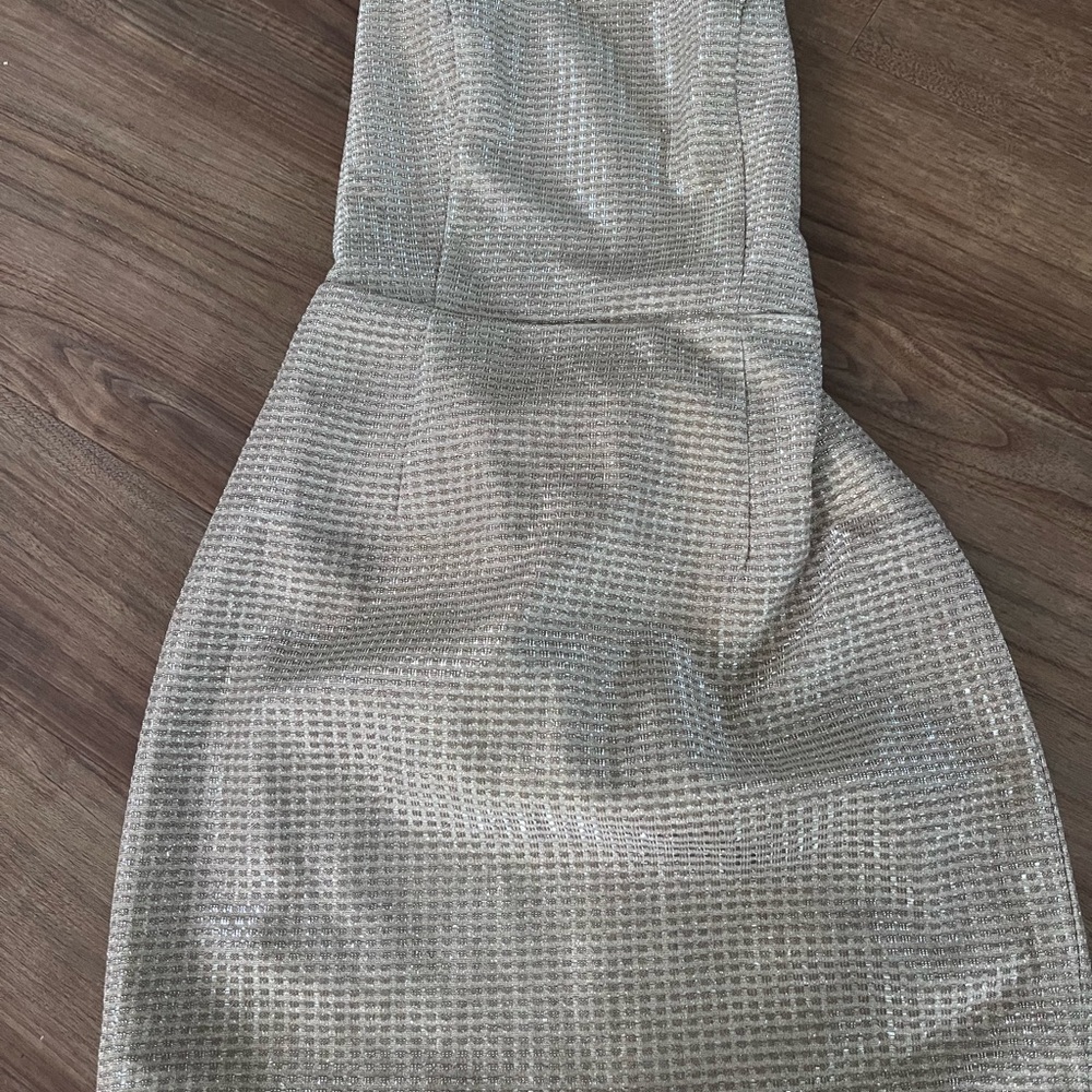 Lulu's Shimmering Silver/gold Strapless Dress